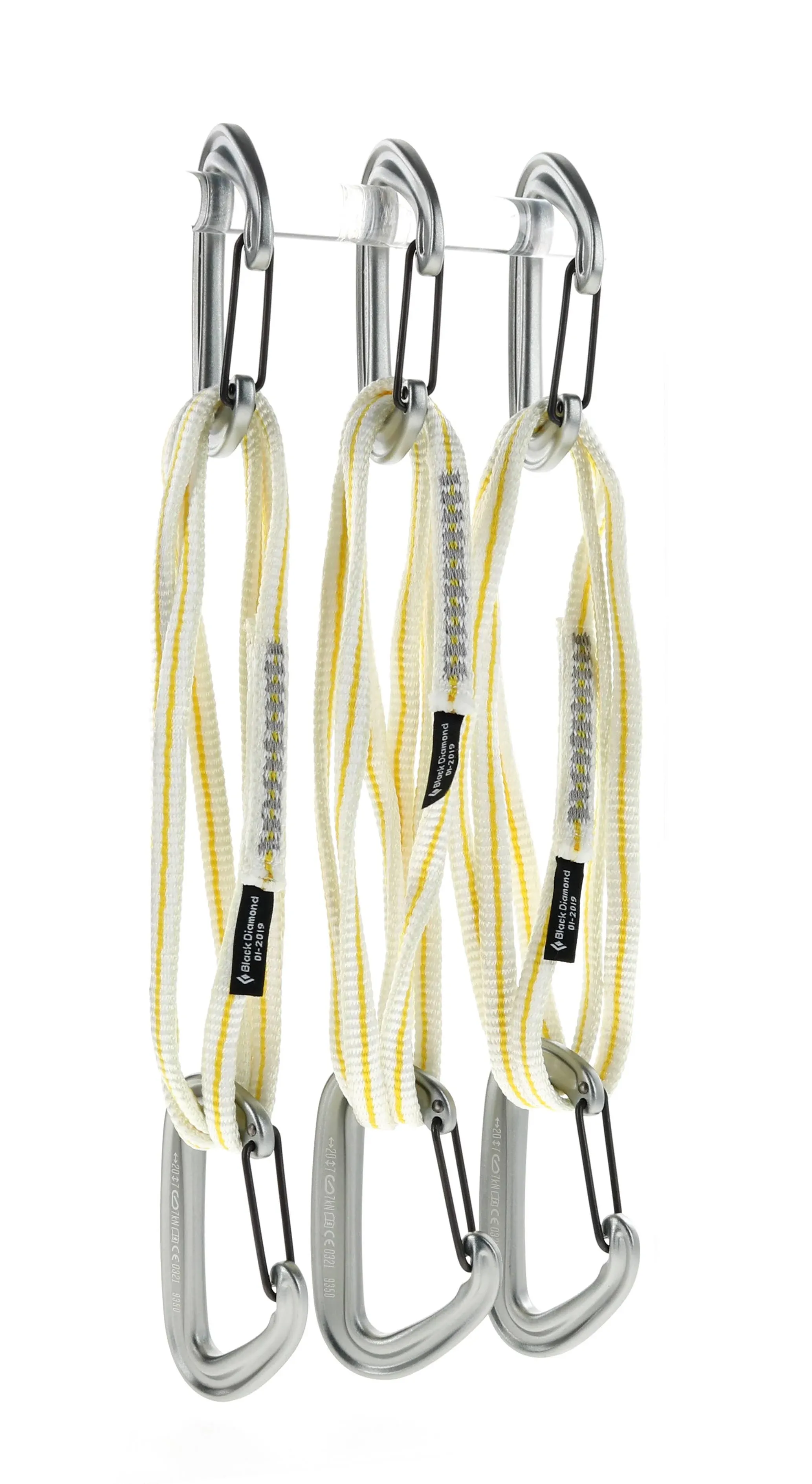 Black Diamond Miniwire Alpine Quickdraw 3 Pack, Miniwire Carabiners on Top and Bottom