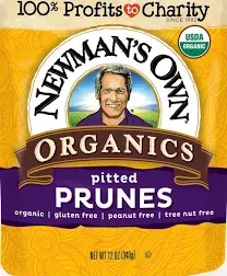 Newman's Own Organics California Prunes, 12-Ounce Pouches (Pack of 6)