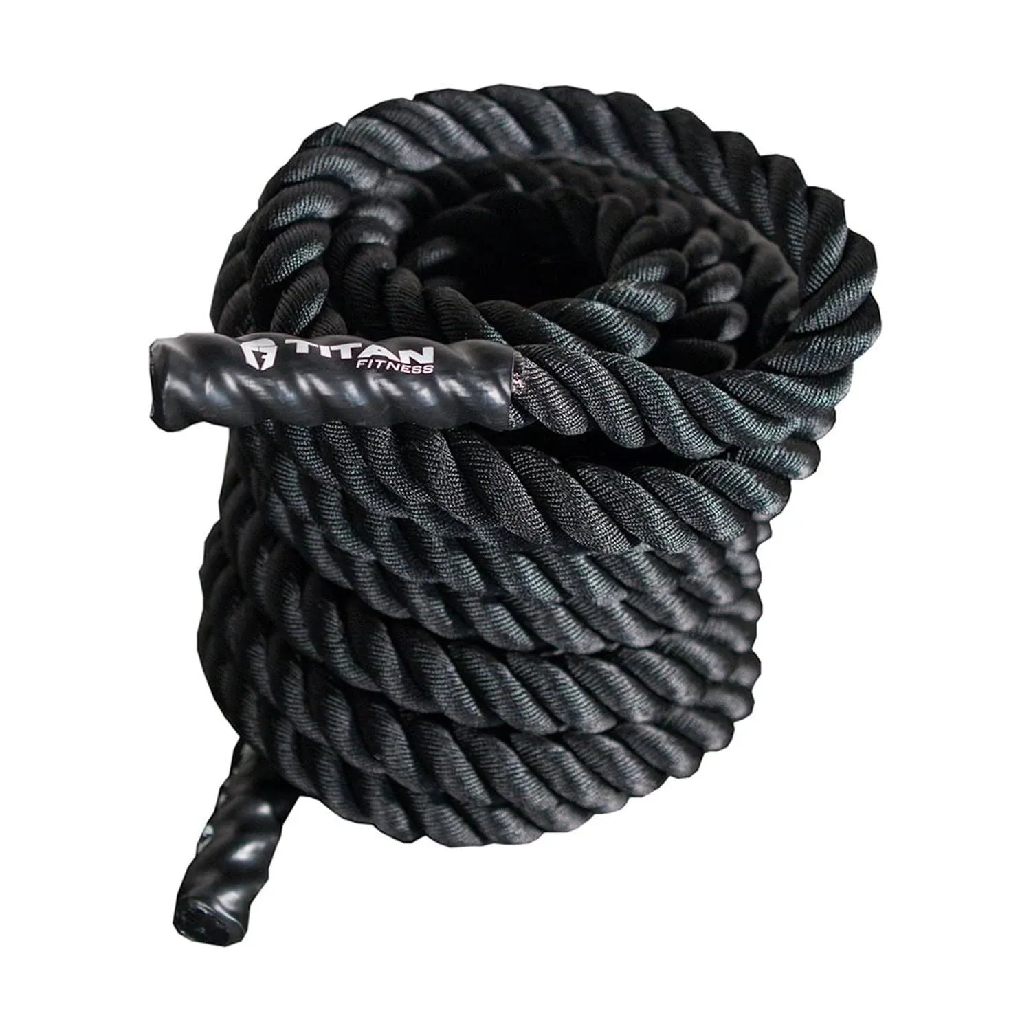 Titan Fitness 50' x 2" Battle Rope Black Poly Dacron