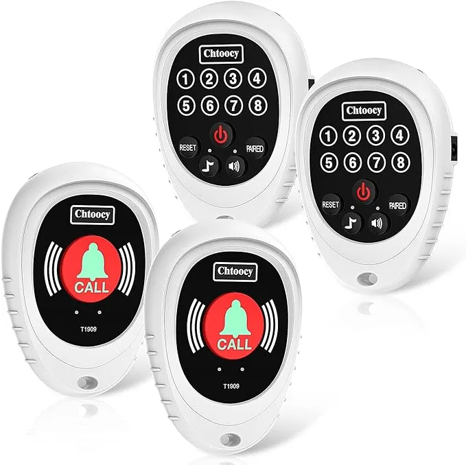 Wireless Caregiver Pager 1000 Feet Smart Call Button Transmitter Receiver Nurse