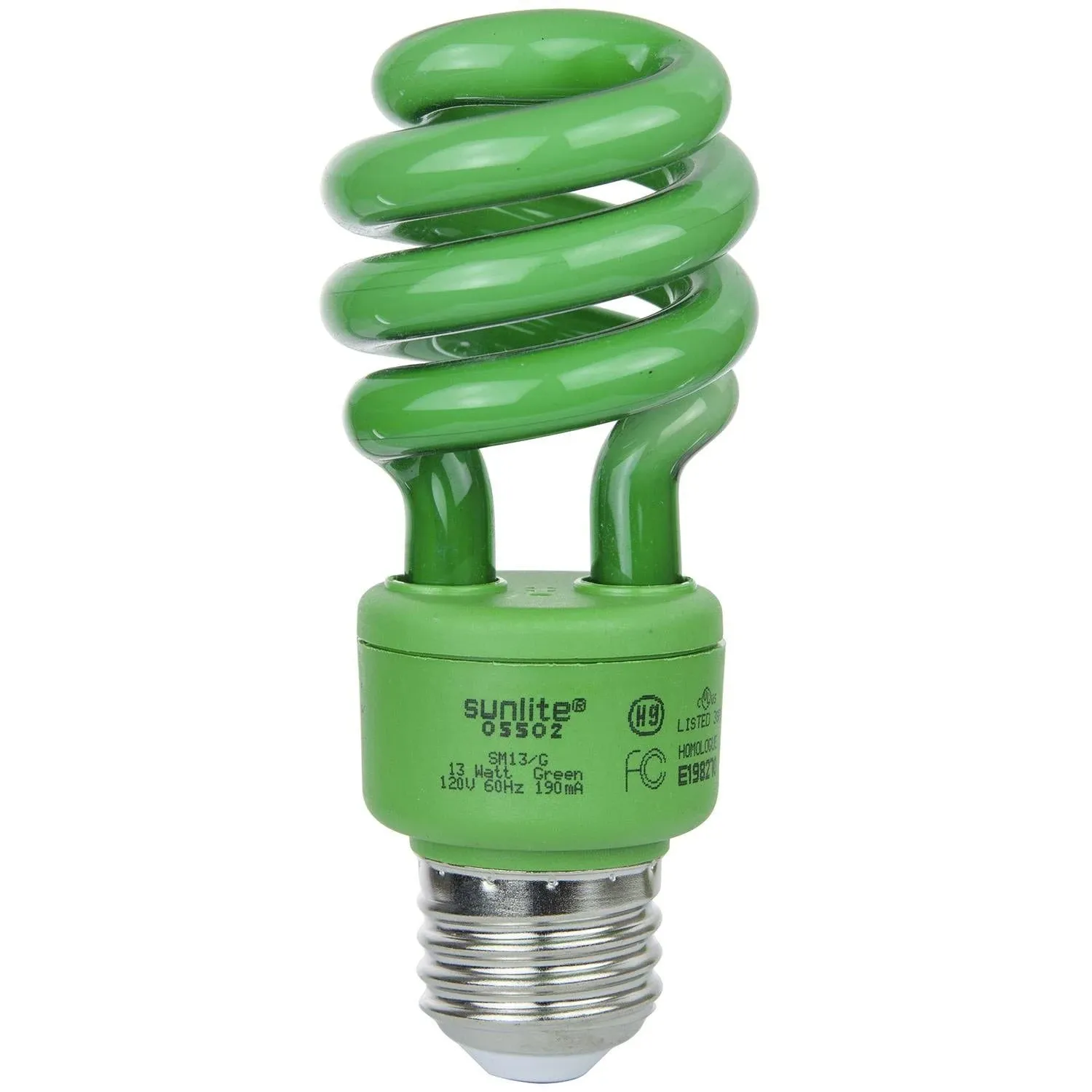 Sunlite CFL Spiral Colored Bulb 13W (40W Equal) Medium Base 8000H Life Green