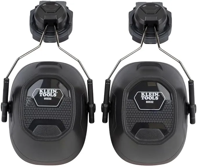 Klein Tools 60502 Earmuffs, Full Brim Hard Hat Attachment, 26dB Noise Protection