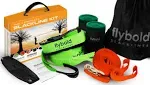 Flybold Slackline Kit | Slack Line Longer | 57 ft Line with Training Line | Tree Protectors, Arm Trainer, Ratchet Cover and Carry Bag | Tight Rope SL