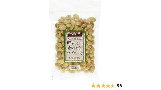 Trader Joes Roasted and Salted Marcona Almonds with Rosemary (Pack of 4)