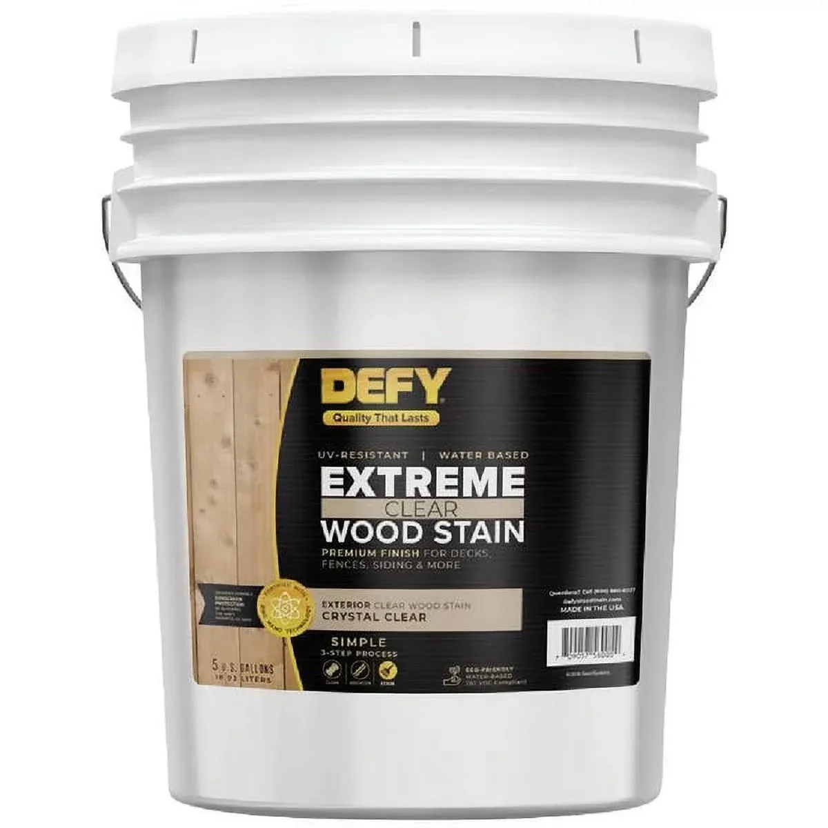 DEFY Extreme 5 Gallon Exterior Wood Stain, Crystal Clear