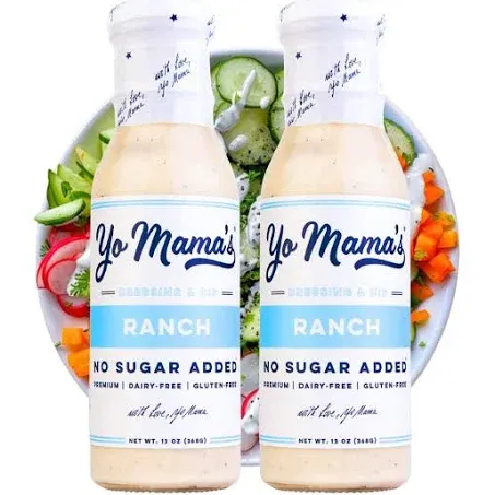 Yo Mama's Foods Keto Ranch Salad Dressing and Dip - Pack of (2) - Dairy Free, Gluten Free, Low Sodium, and All Natural!