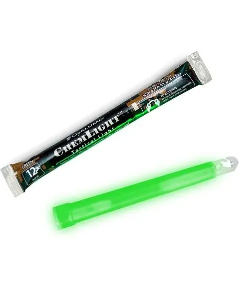 Cyalume Military Grade Green Glow Sticks - Premium Bright 6” ChemLight Emergency Glow Sticks with 12 Hour Duration (Bulk Pack of 10 Chem Lights)