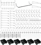 FRIMOONY Pegboard Hooks, with Bins, Peg Locks, for Organizing Various Tools, 188 Pcs, 80 of which Are Locks