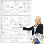 Dry Erase Vertical Three Month Laminated Jumbo Wall Calendar, 46 x 6