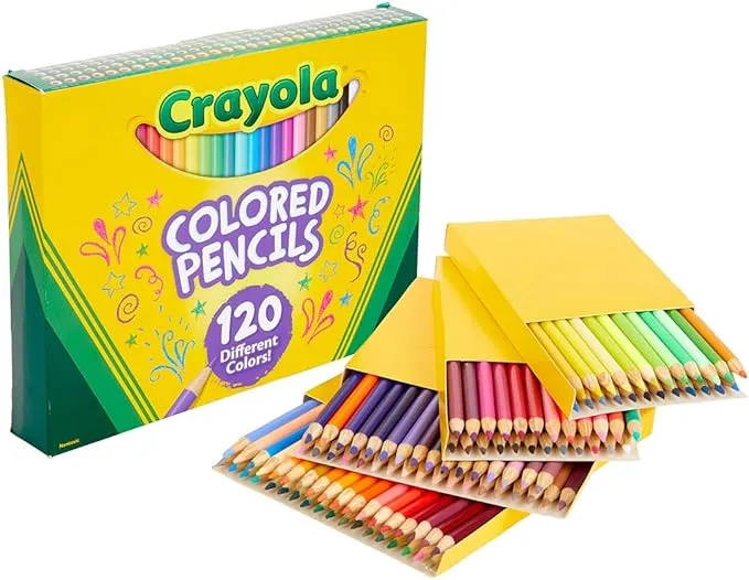 Crayola Colored Pencils Set (120ct), Coloring Book Pencils, Kids Art Supplies, Bulk Colored Pencils, Presharpened, Holiday Gifts, Ages 3+