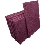 VSM 10-Pack: 6" x 9", Maroon - Very FIne, Non-Woven Hand Pad, Aluminum Oxide Grains, Rust and Oxidation Resistant, Multipurpose Abrasive Scrub Pad for Finishing and Cleaning