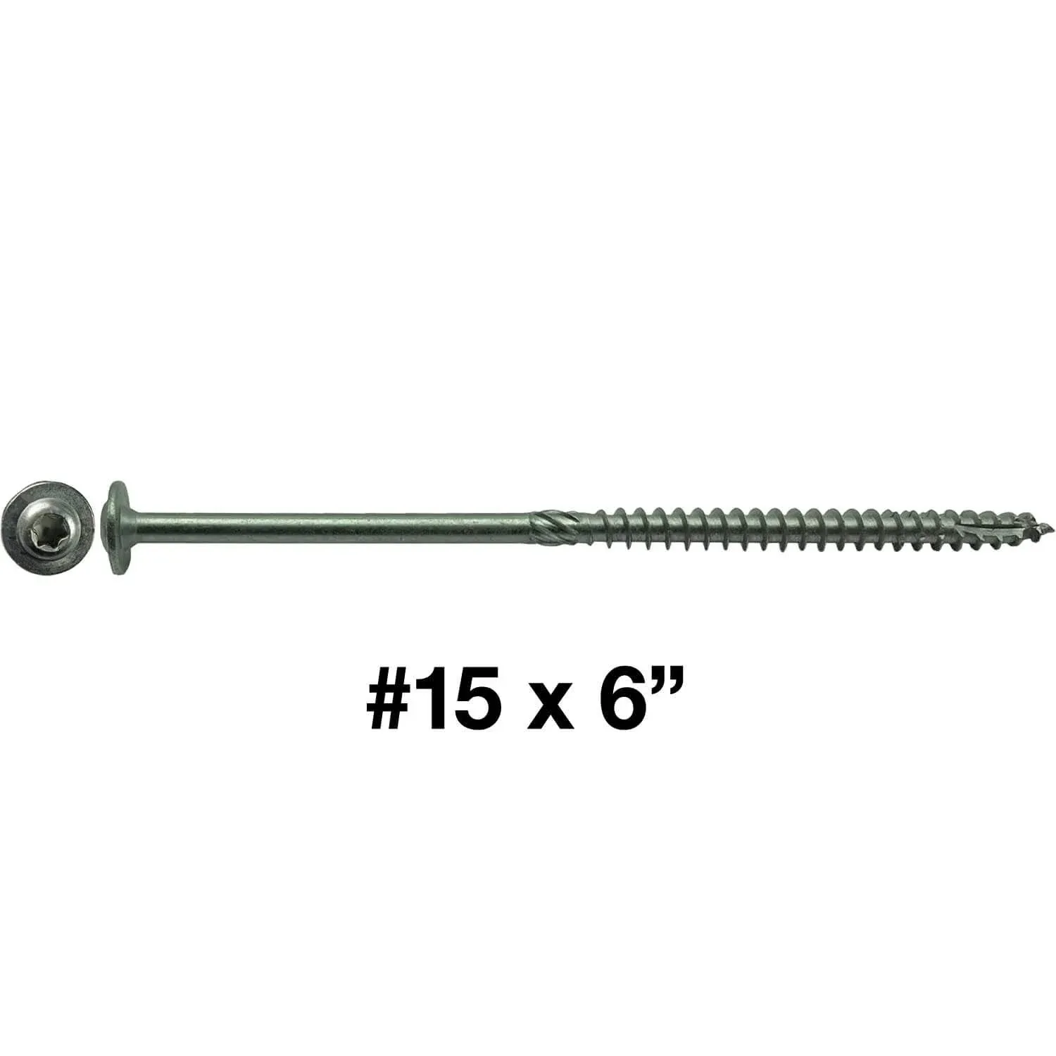 #15 Stainless Steel Construction Lag Screw T-30 Torx/Star Drive Heavy 