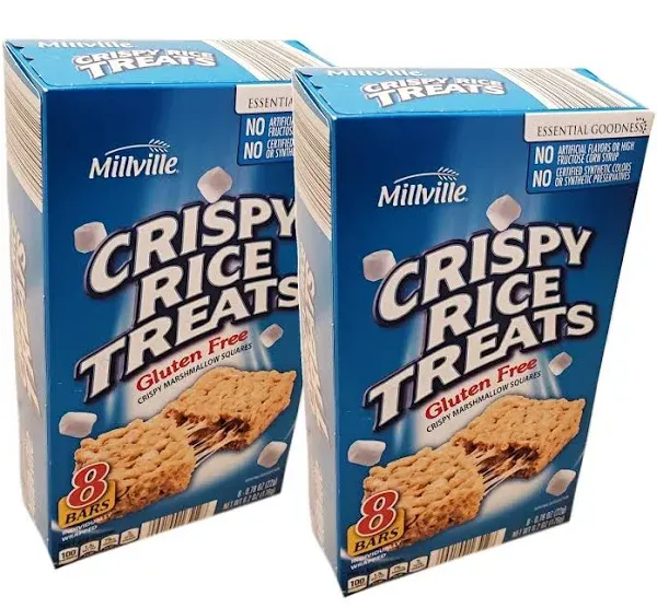 FCV Millville Crispy Rice Treats Gluten-Free Marshmallow Squares Individually ...