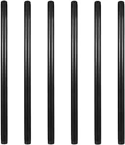 GeilSpace 6 Pack 3/4" × 24" Pre-Cut Black Metal Pipe, Industrial Steel Fits Standard Three Quarters inch Black Threaded Pipes and Fittings - Vintage 246-47