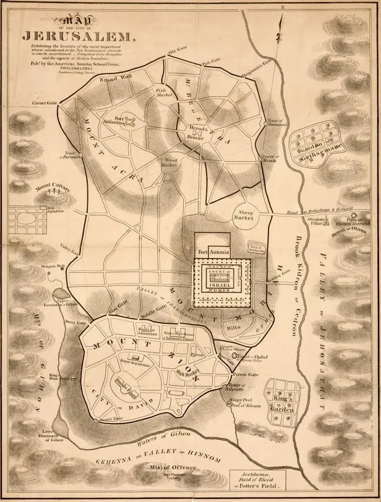 Map of The City of Jerusalem : Exhibiting The Location of The Most Important ...