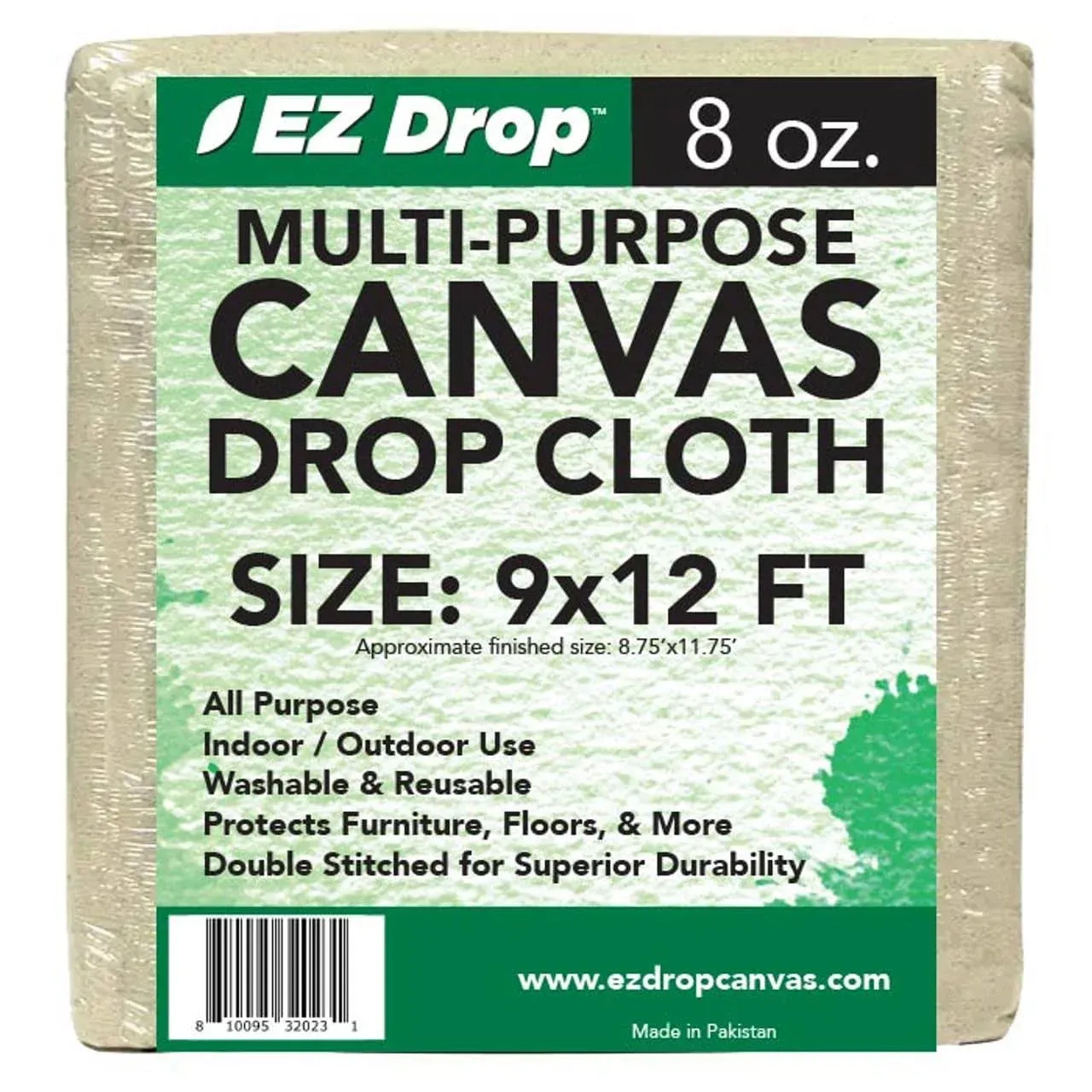 EZ Drop 9 ft. x 12 ft. Canvas Dropcloth - 8 oz.