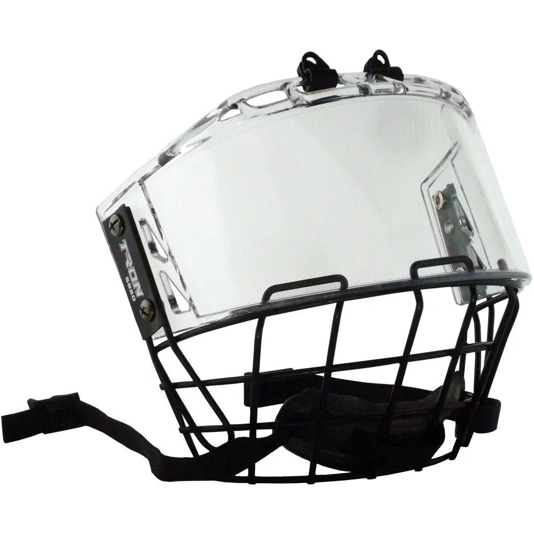 TronX S920 Senior Full Hockey Helmet Cage & Shield Clear Anti-Fog/Anti-Scratch Combo Hybrid - Upgraded New 2024 Model