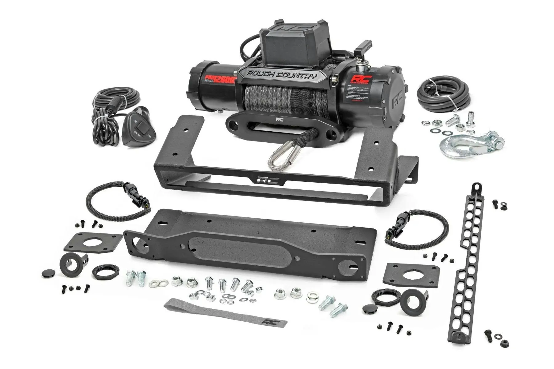 Rough Country (51097) High Winch Mount | All Models | 12000S | Ford Bronco 4WD ...