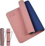 Yoga Mat Non Slip, Eco Friendly Fitness 0.24*24*72 Inches 1.Pink / Navy Blue