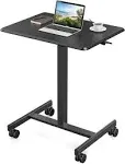 Mobile Rolling Standing Desk Overbed Table, Podium with Wheels, Adjustable Table