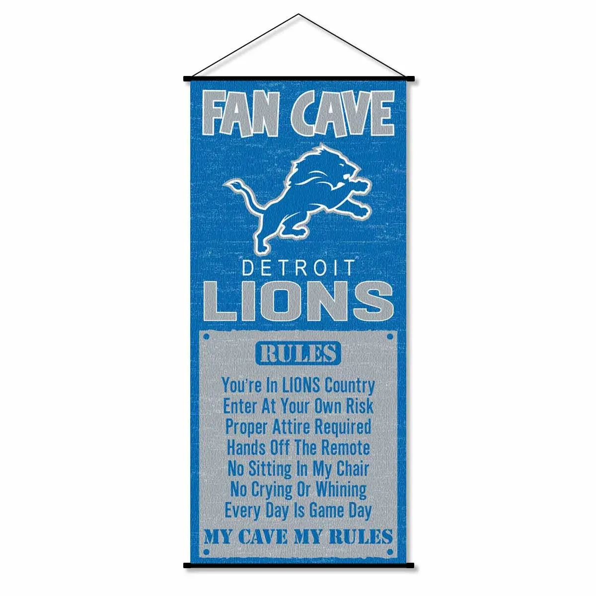 WinCraft Detroit Lions Man Cave Fan Banner Wall Door Scroll