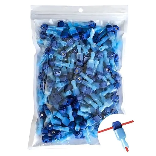 Vrupin 280 Pcs T Tap Wire Connectors Kit- Blue 18-14AWG Waterproof Wire Splice Connector Quick Disconnect Insulated male Termina