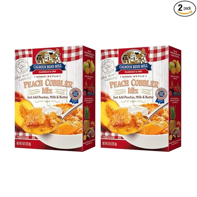 Calhoun Bend Mill Variety 2 Pack Bundle Mixes 1 Apple Crisp Mix, 8oz, and 1 Peach ...