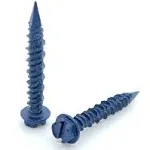 100 Qty 3/16" x 1-1/4" Hex Head Diamond Tip Concrete Screws to Anchor Masonry, Block & Brick (BCP486)