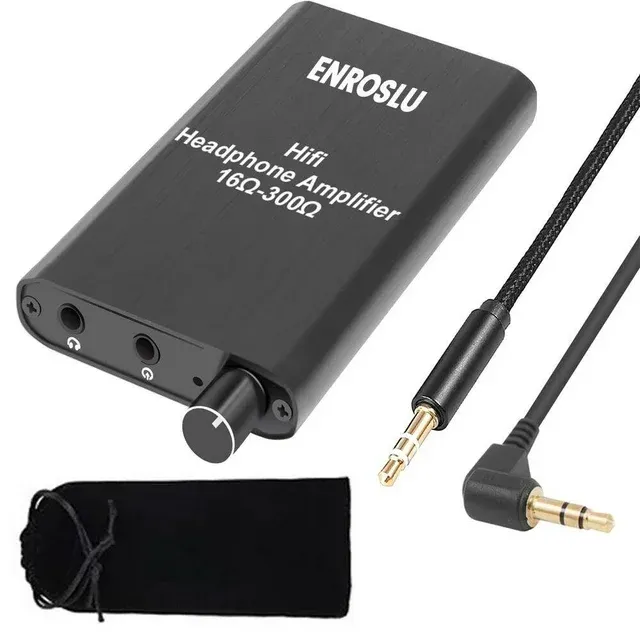 Headphone Amplifier A010 Portable Headphone Amp 3.5mm Audio Rechargeable Two-Stage GAIN Switch HiFi Headphone Amplifier Compatible MP3/4, Phones, Computer and Various 3.5mm Audio Digital Devices