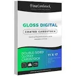 Double-Sided Heavyweight Gloss Digital C2S Cardstock Perfect for Color Laser Printing, Flyers, Brochures, Photos | 11 inch x 17 inch | 80lb Cover |