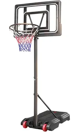 Basketball Hoop Outdoor for Kids Portable Basketball Goal System 5.5-7FT Height Adjustable, 33.5" Backboard &15" Rim, Kids Basketball Hoop Indoor Outdoor