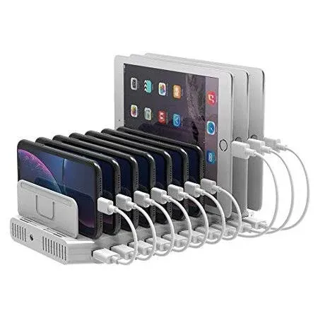 Unitek 2024 Power Supply, USB Charging Station, 10 Ports, Tabletop Charging Stan