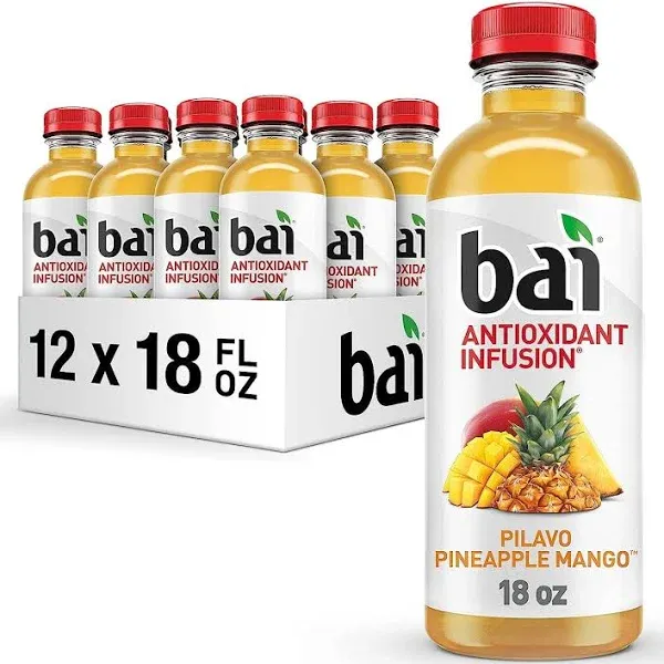 Bai Pilavo Pineapple Mango Antioxidant Infused Beverage 18 fl oz Bottles Pack...