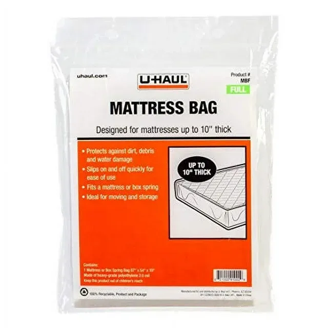 U-Haul Standard King Mattress Bag Moving & Storage Cover for Mattress or Box S