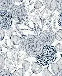 NuWallpaper Navy Secret Garden Peel & Stick Wallpaper