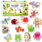 Refrigerator Magnets for Kids 64 PCS Animals Magnets Toys -Dinosaurs Insect 