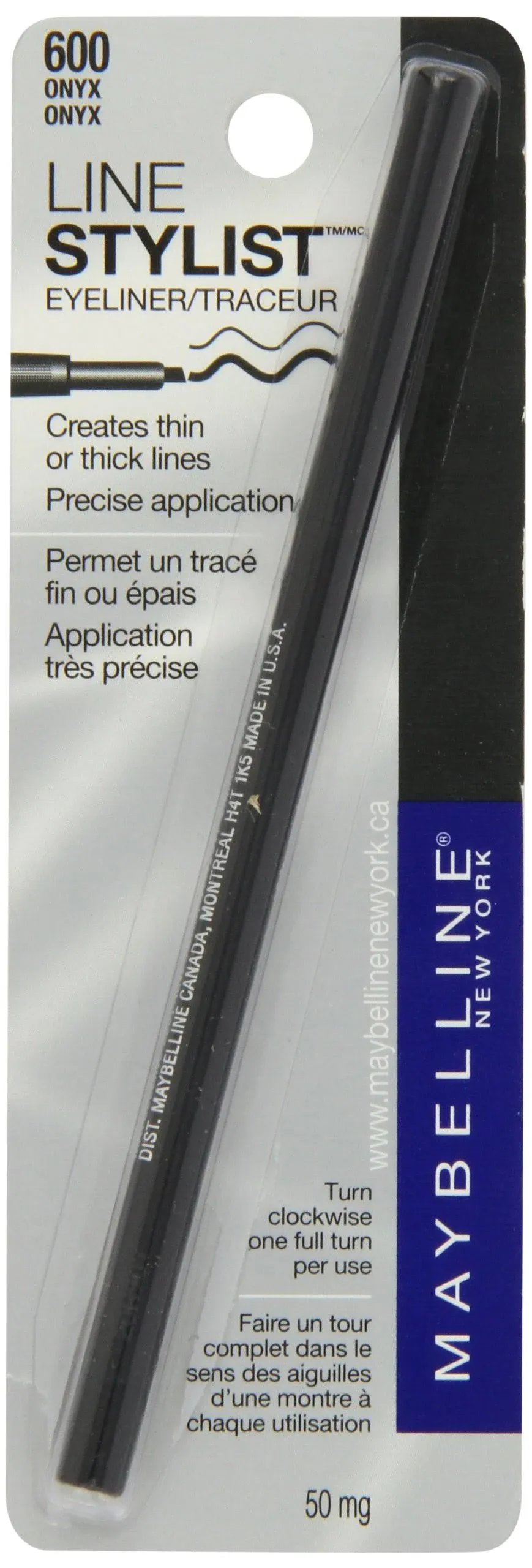 Maybelline New York Line Stylist Eyeliner, Onyx 600 - 0.001 oz