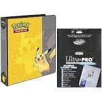 Ultra Pro Pokemon Pikachu 2" 3-Ring Binder Card Album with 100 Platinum Series 9-Pocket Sheets