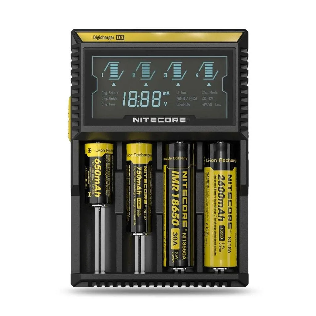 Nitecore Digicharger Battery Charger Independent Simultaneous LCD Status Screen