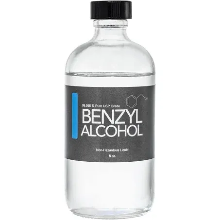 Benzyl Alcohol 8 oz. USP Grade in Sterile Glass Bottle