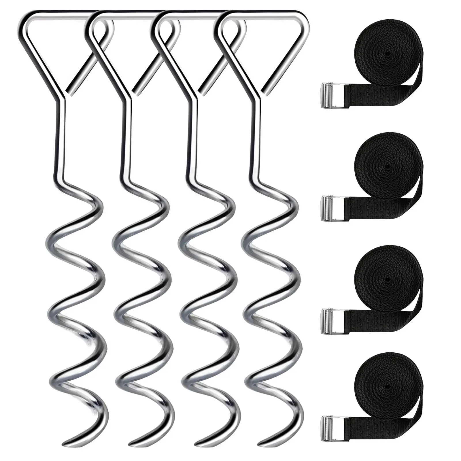 Trampoline Stakes Heavy Duty Trampoline Tie Down Anchor Kit Corkscrew Steel T...