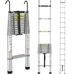 VEVOR Telescoping Ladder, 18.5 FT Aluminum One-button Retraction Collapsible