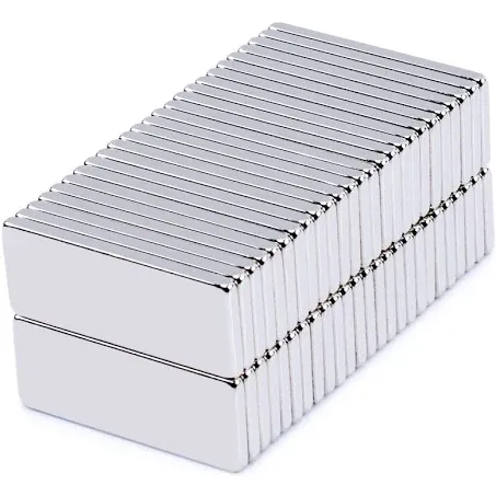 50pcs Rare Earth Magnets Bars, Small Rectangular Neodymium Magnets Heavy Duty for Crafts, Refrigerator, Cabinets, Cruise Tool Storage, Industrial, 20x8x1.5 mm