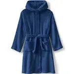 Lands' End Kids Fleece Hooded Robe - 12 - Deep Sea Navy