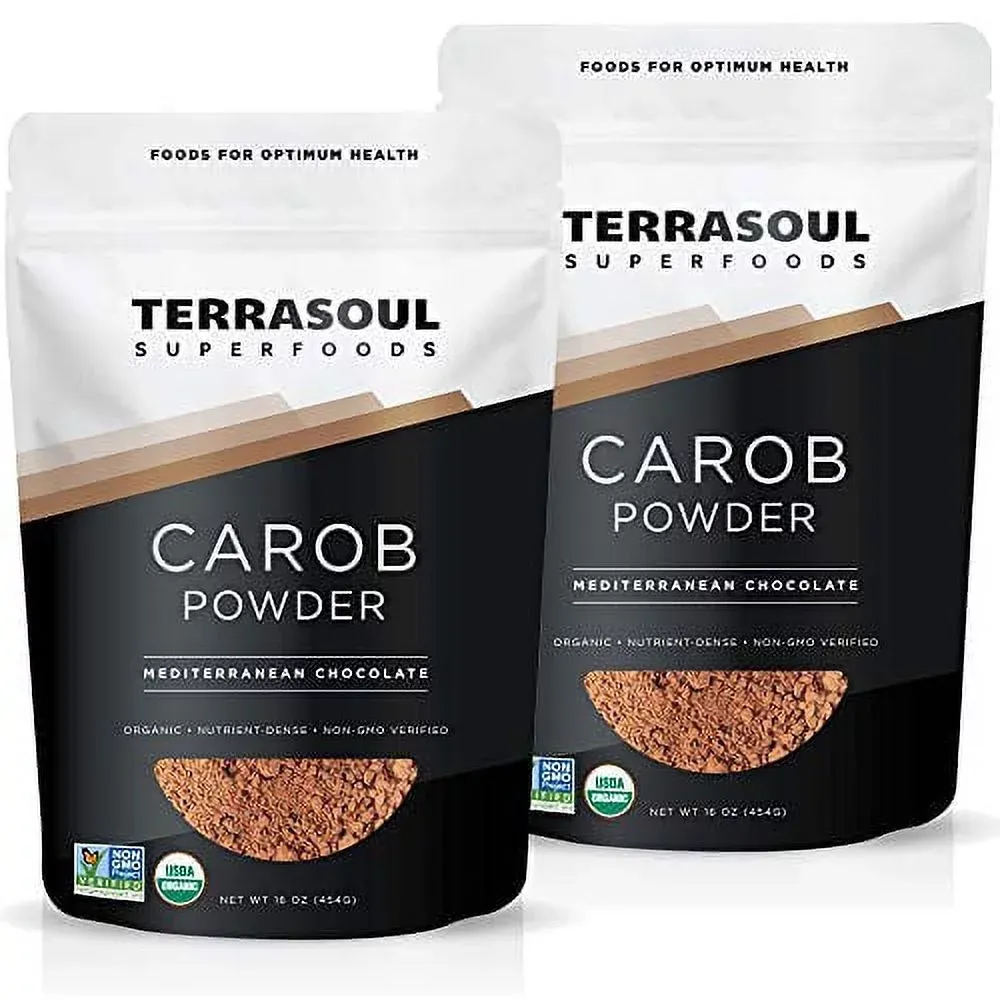 Terrasoul Superfoods Organic Carob Powder - 2 lbs 2 Pack - High Fiber Cocoa Powder Alternative