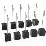 10pcs Memo Clip Holder Stand with Alligator Clasp for Pictures Card Paper Note Clip (Black)