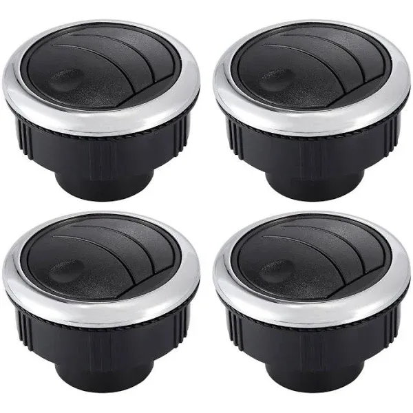 x AUTOHAUX 4pcs Round AC Air Outlet Vent Louvered Dashboard Electroplate Knob for ...