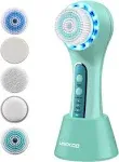 UMICKOO Face Scrubber Exfoliator,Facial Cleansing Brush Rechargeable IPX7 Waterproof with 5 Brush Heads,Face Spin Brush for Exfoliating