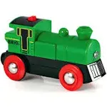 BRIO World 33595 Engine Train - Battery Powered Wooden Toy for Kids | Forward & Reverse Movement | Illuminating Headlights | Ideal for Toddlers 3 Years & Up