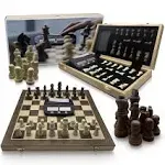 Doja Barcelona | Travel Chess Set with Clock | Magnetic Chess Board, Wooden Pieces and Tournament Digital Timer | Profesional Portable Wood Chess